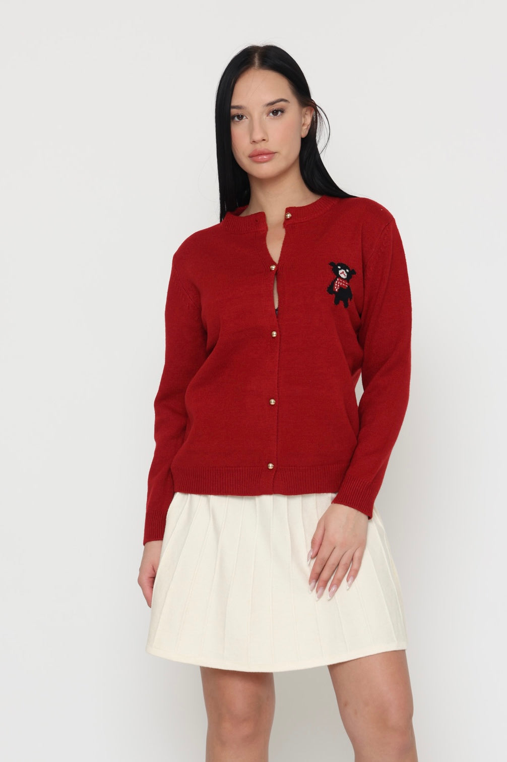 קרדיגן כפתורים ודוב