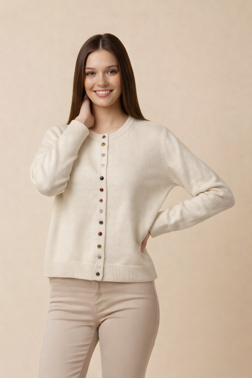 קרדיגן כפתורי צבעים