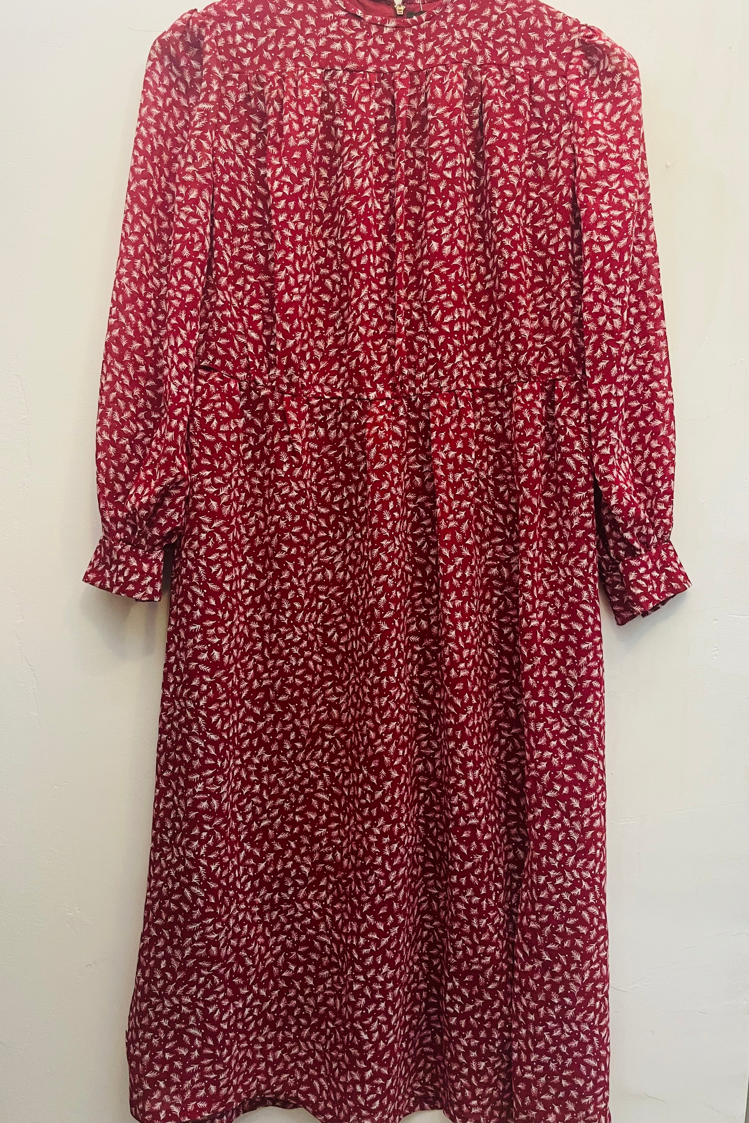 שמלת וינטג׳ בורדו ענפים