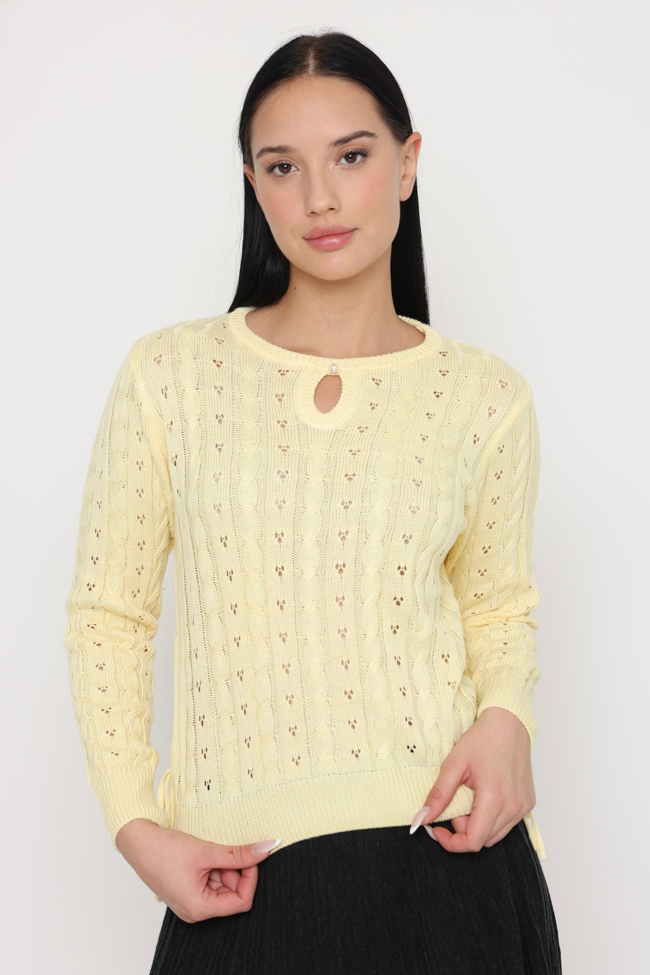 סריג טקסטורה צהובה