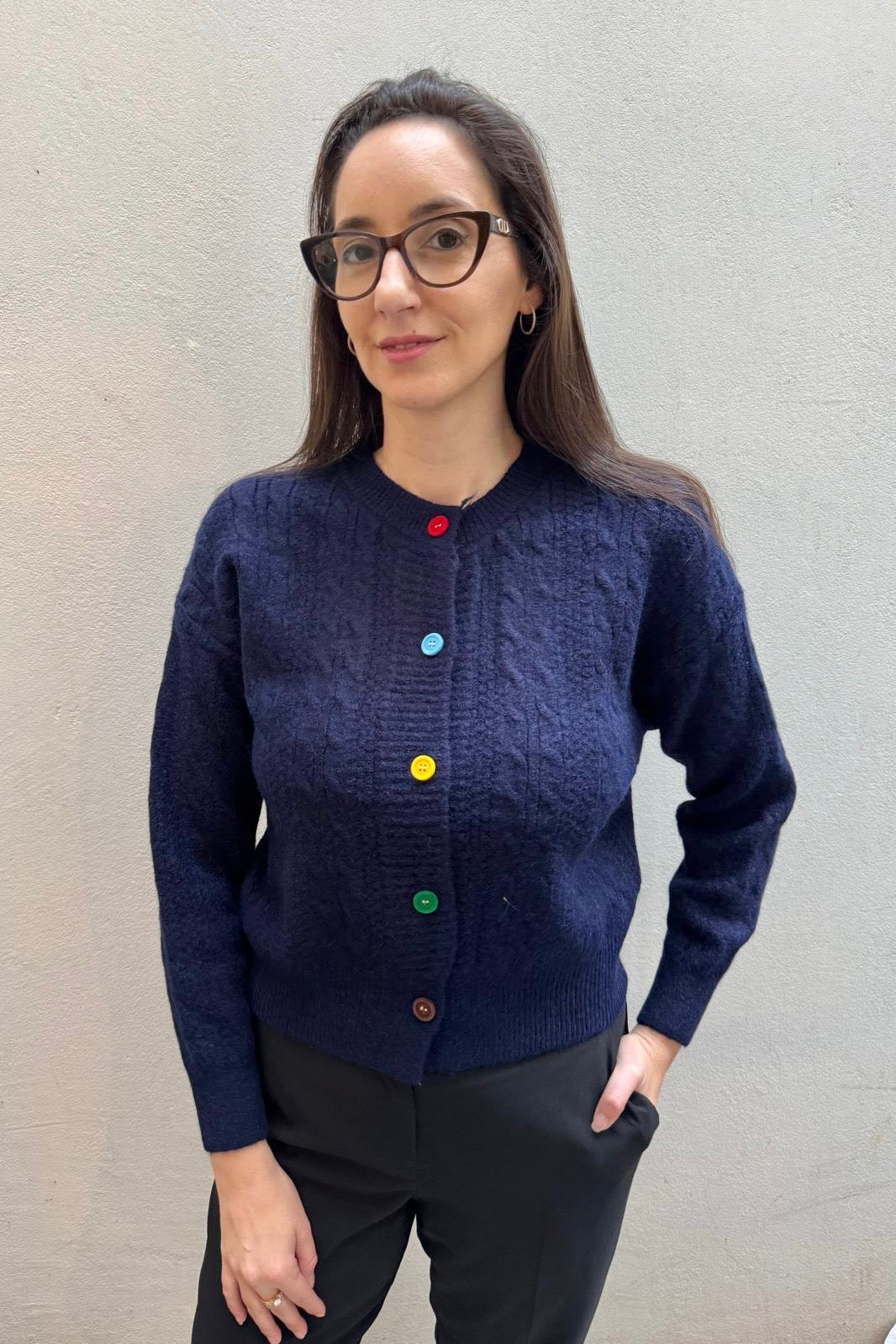 קרדיגן כפתורי צבעים