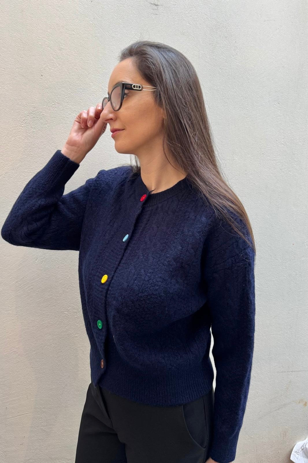 קרדיגן כפתורי צבעים