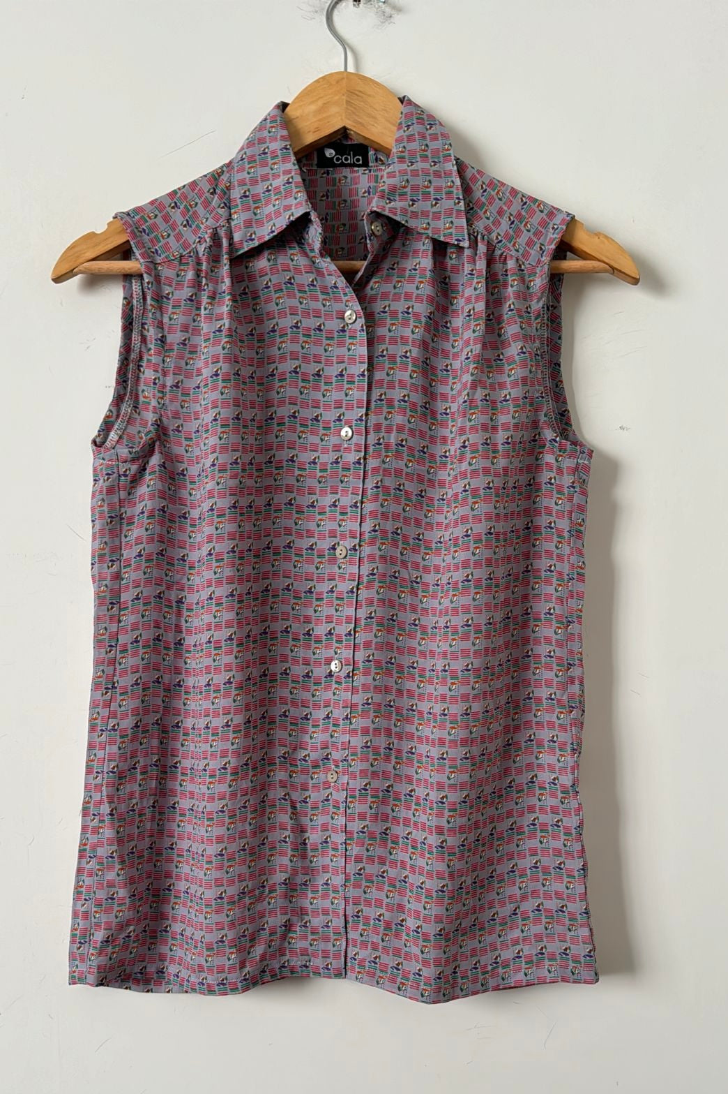 חולצת וינטג' פסים אדומים קטנים