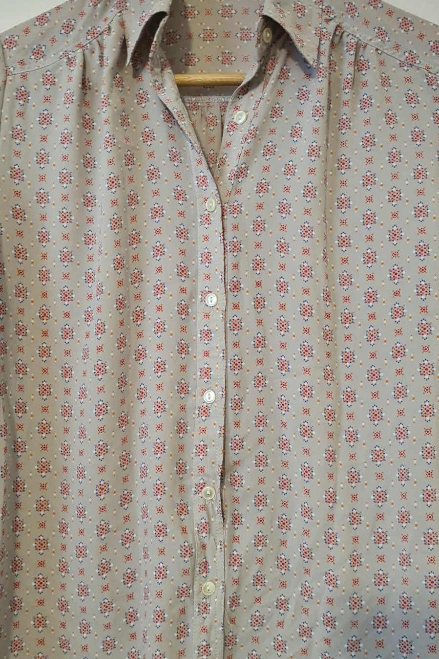 חולצת וינטג' נקודות בריבוע