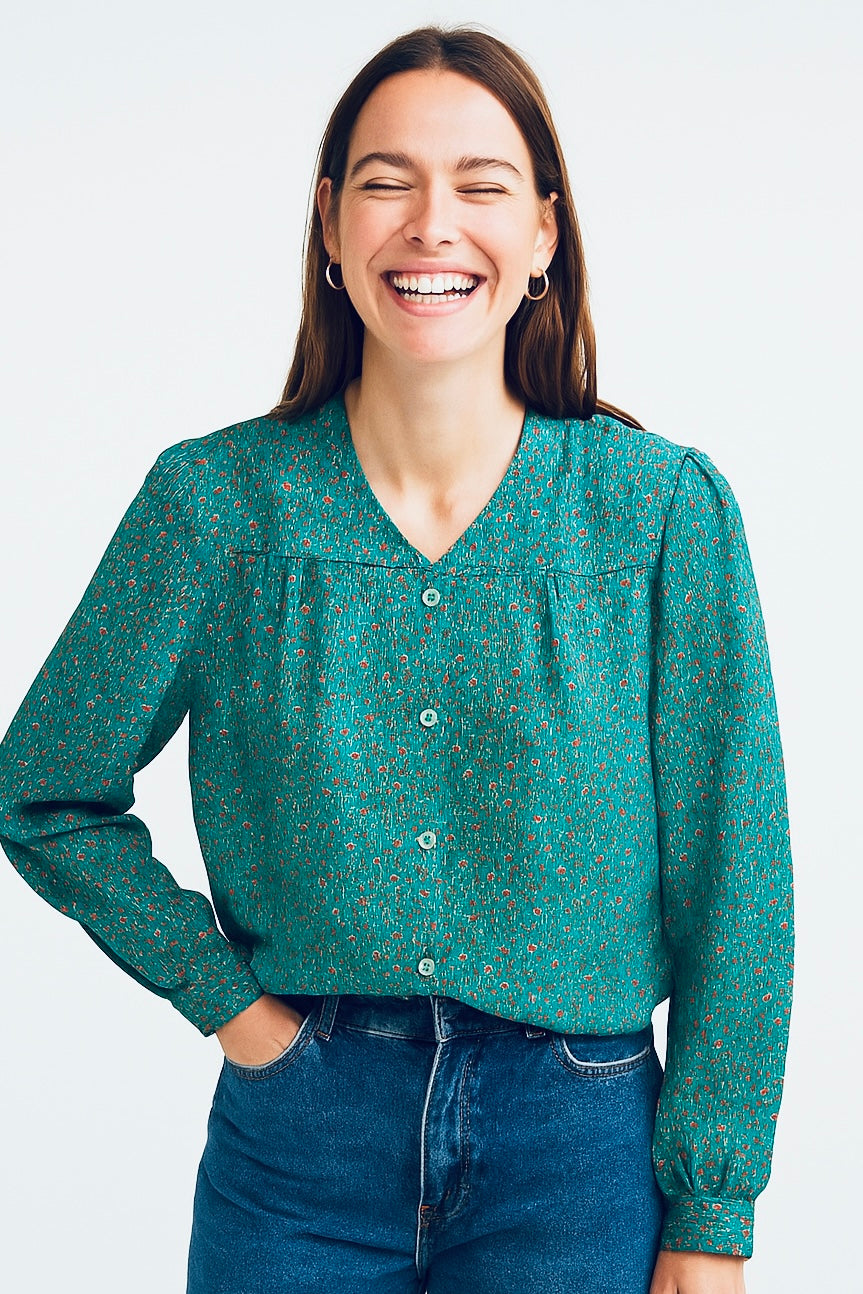 חולצת וינטג׳ תכלת