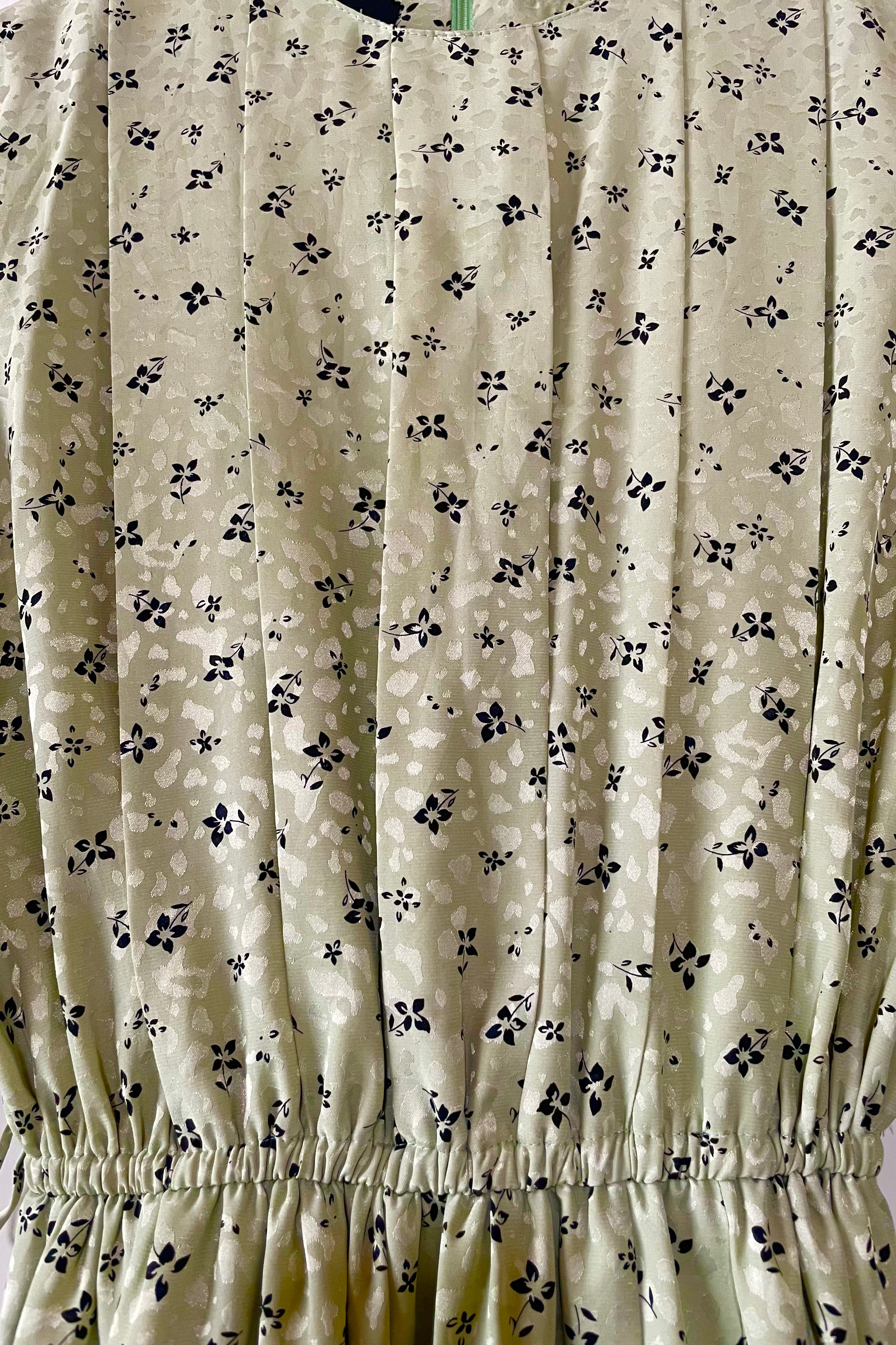 שמלת וינטג׳ מנטה פרחונית