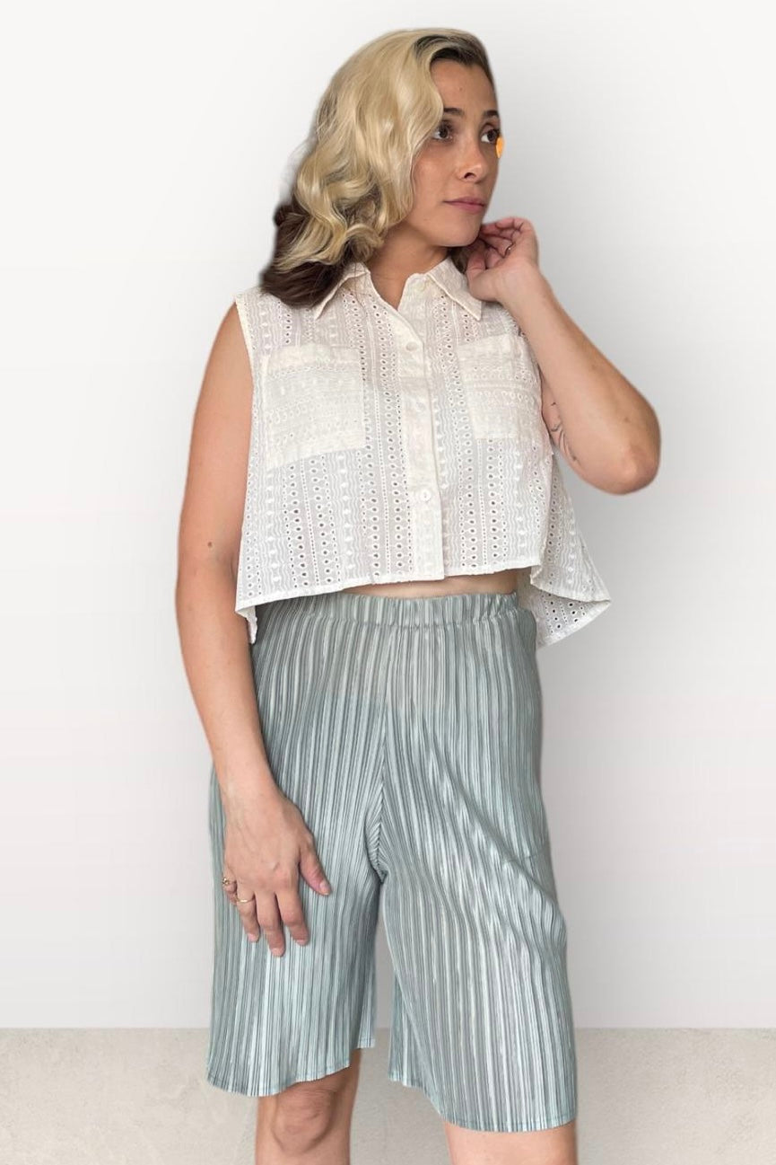 מכנסיי פליסה חלק