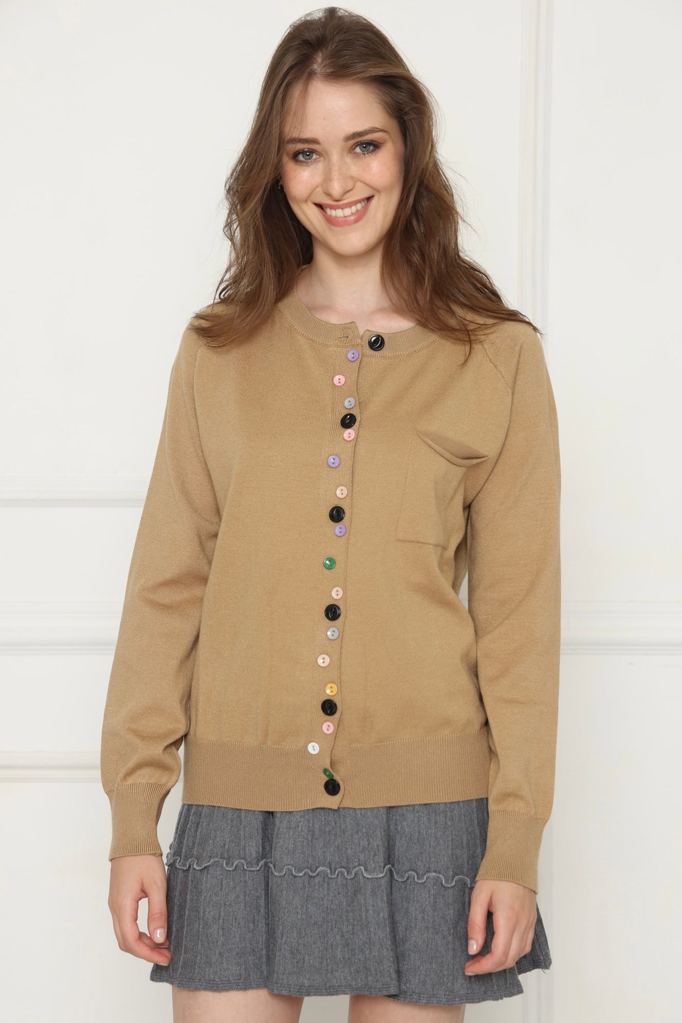 קרדיגן צבעי כפתורים