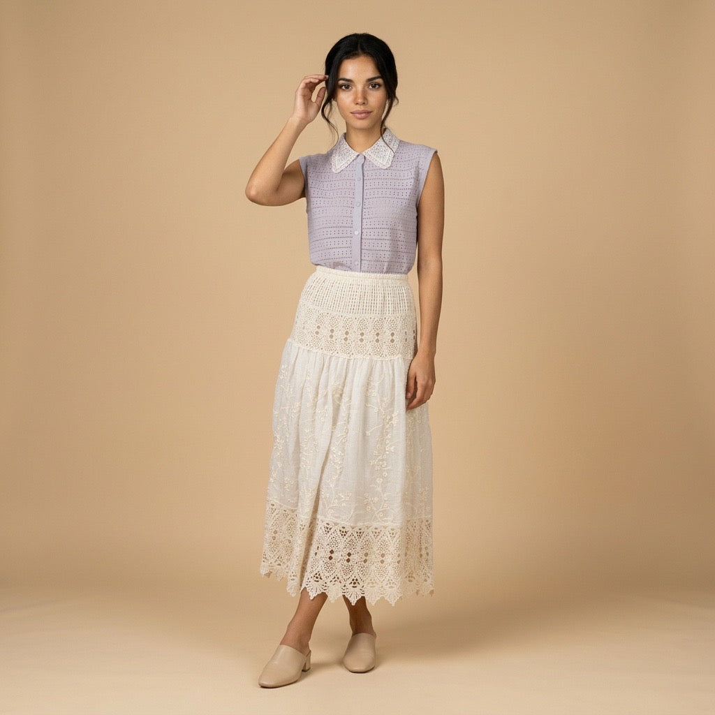 חצאית תחרות מקסי