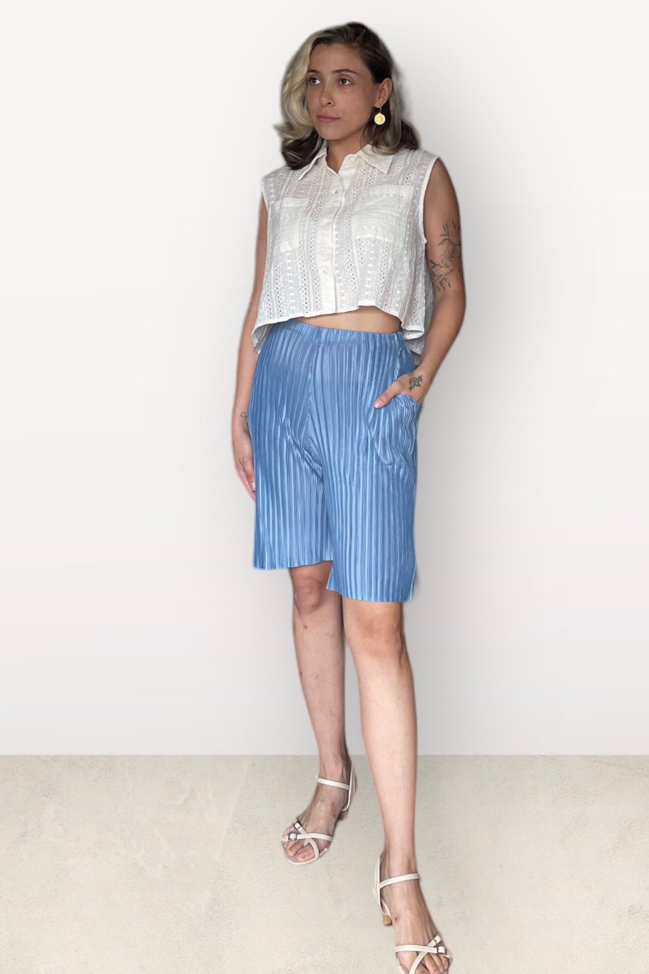 מכנסיי פליסה חלק