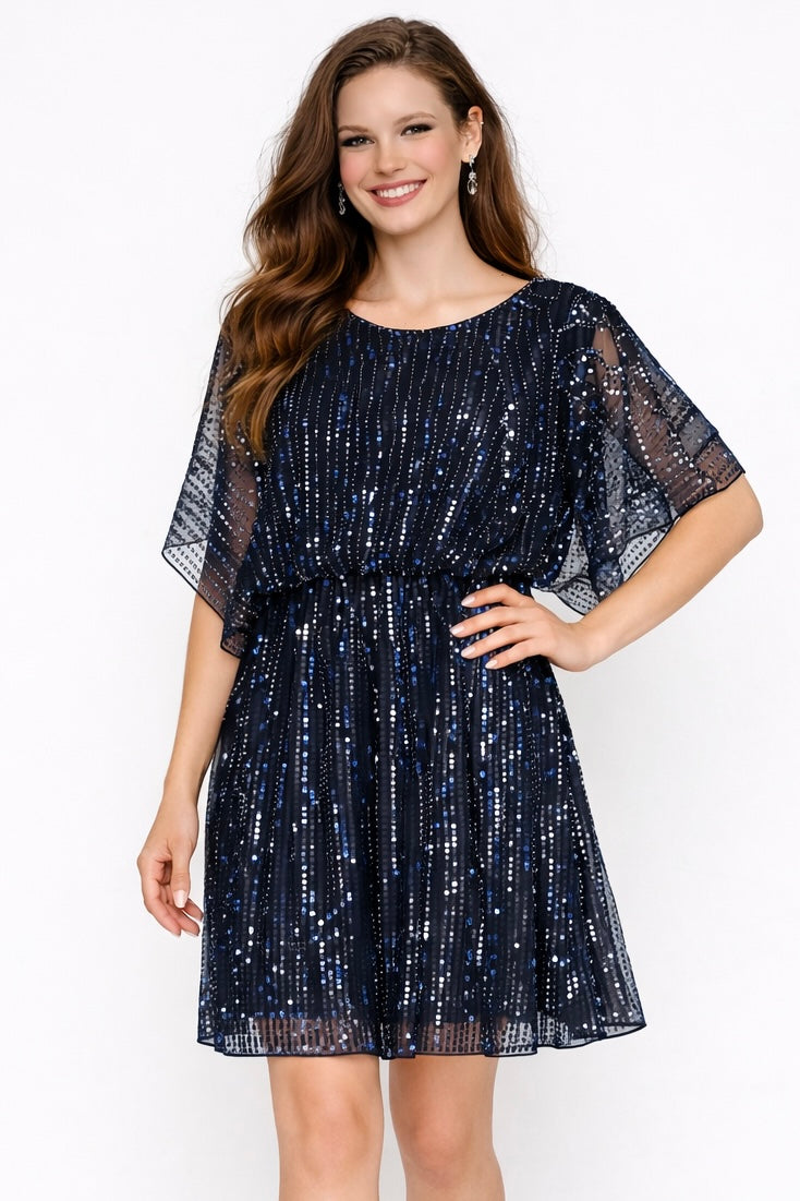 שמלת פאייטים כחולה