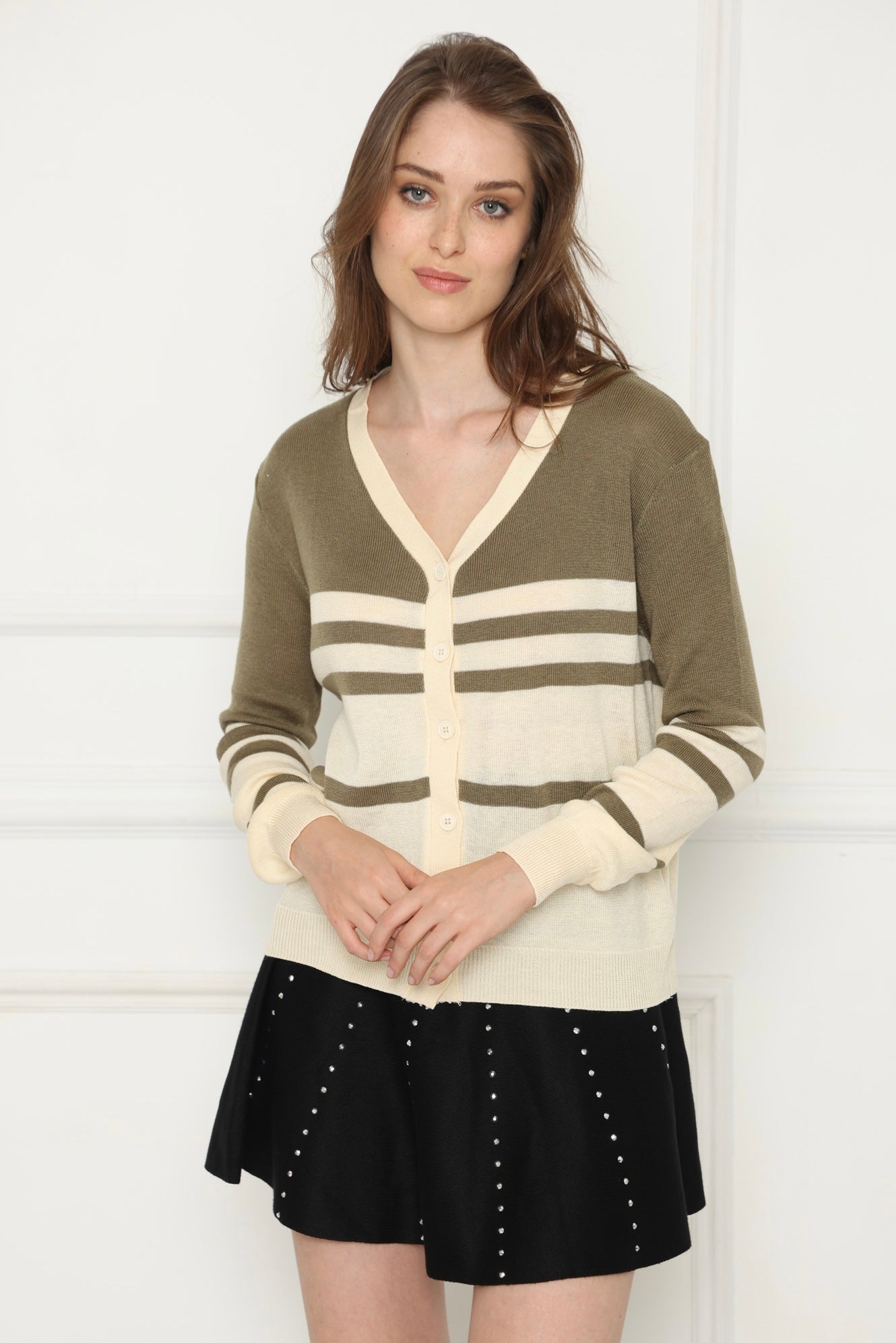 קרדיגן פסי בז'