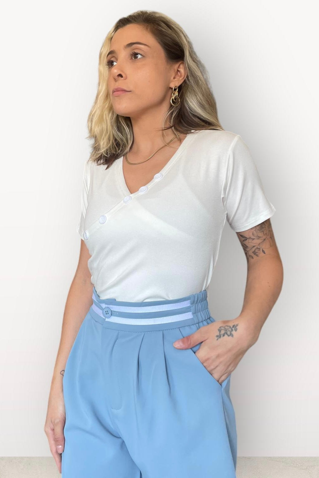 מכנסי חגורת פסים