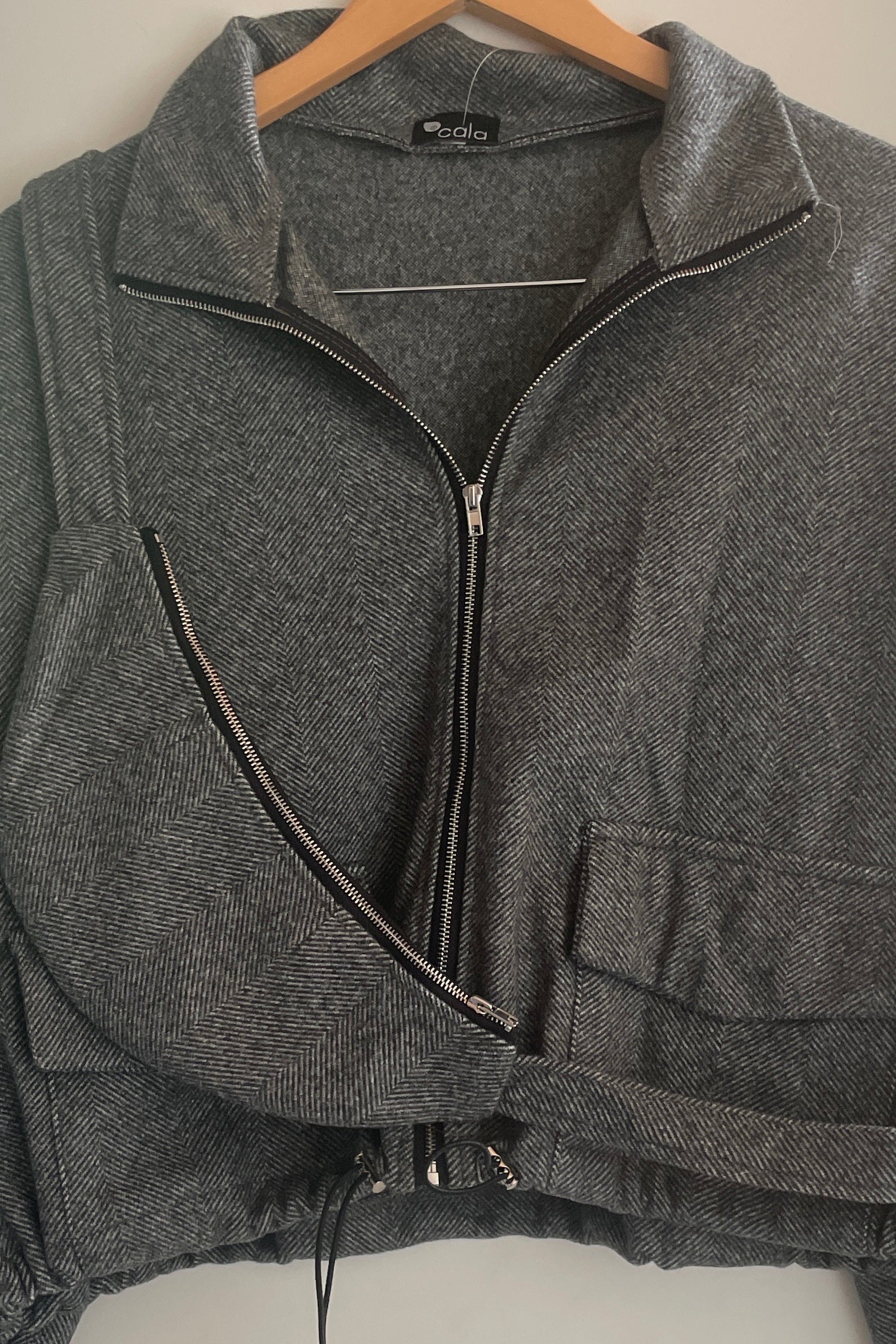 מעיל אפור רוכסן