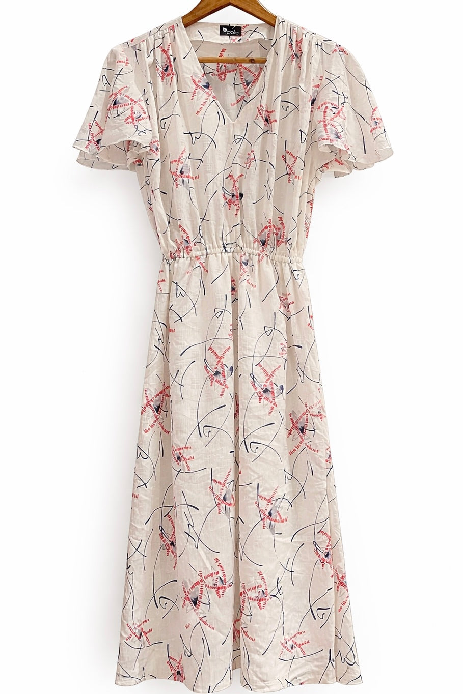 שמלת וינטג׳ פסים אדומים.