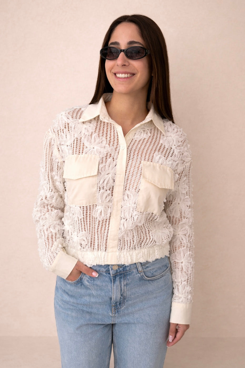 חולצת ג׳קט רשת