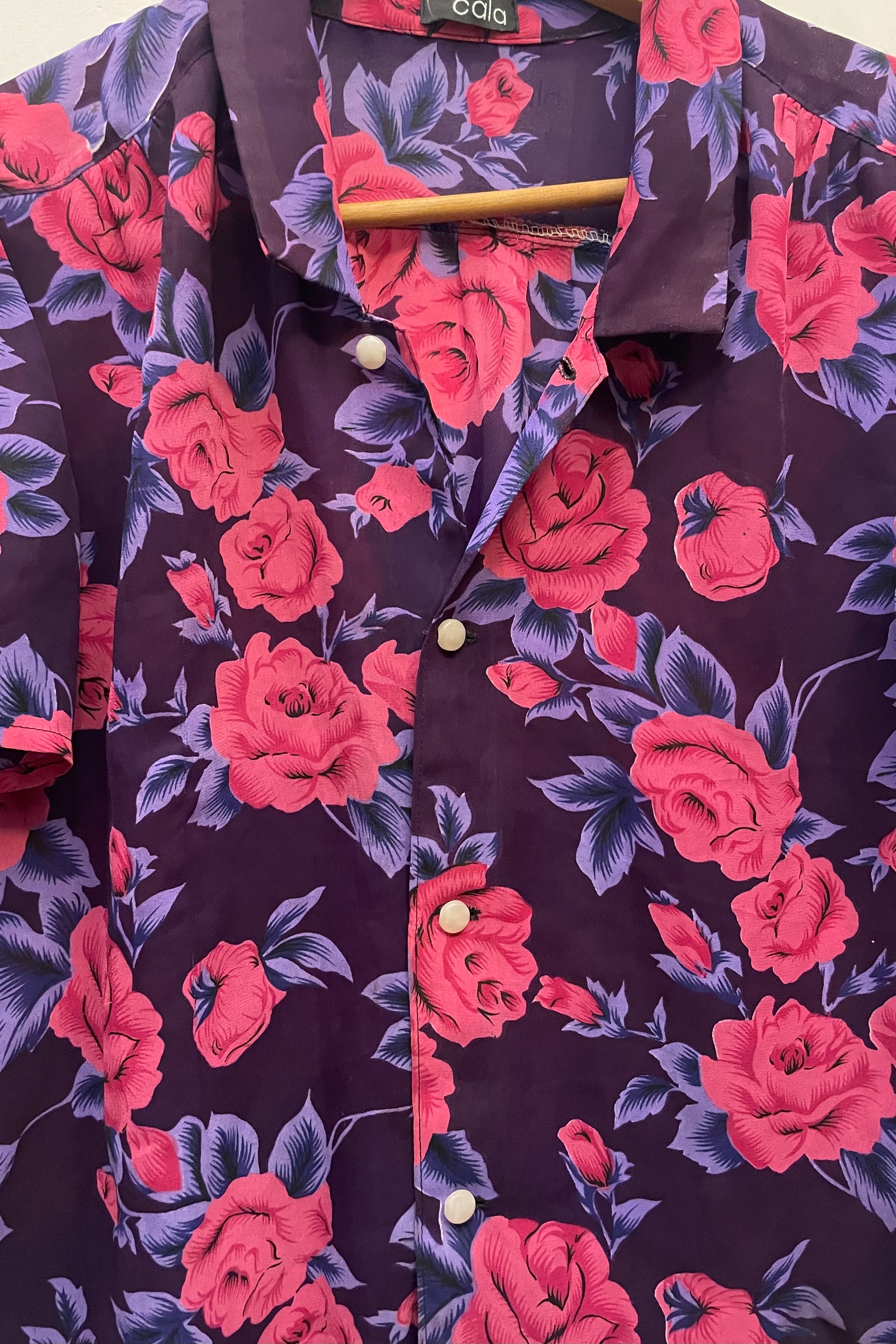 חולצת וינטג׳ ורדים ורודים