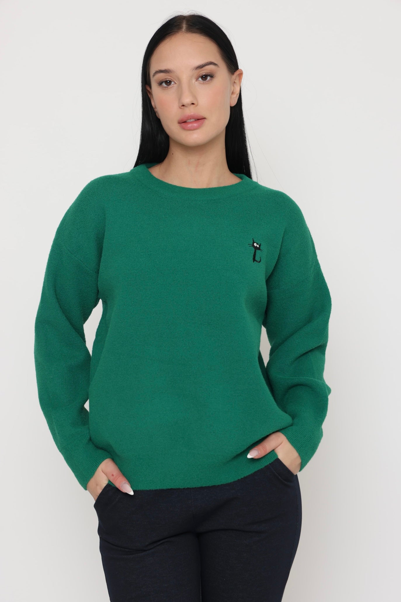 סריג חתול ירוק