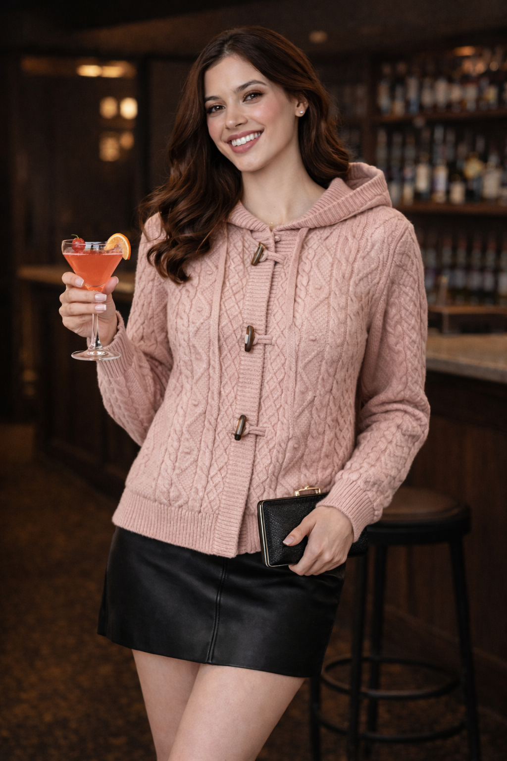 קרדיגן ורוד בהיר