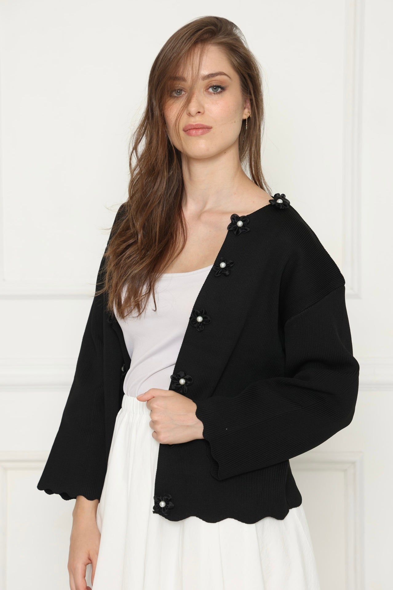 קרדיגן מסגרת חרוזים