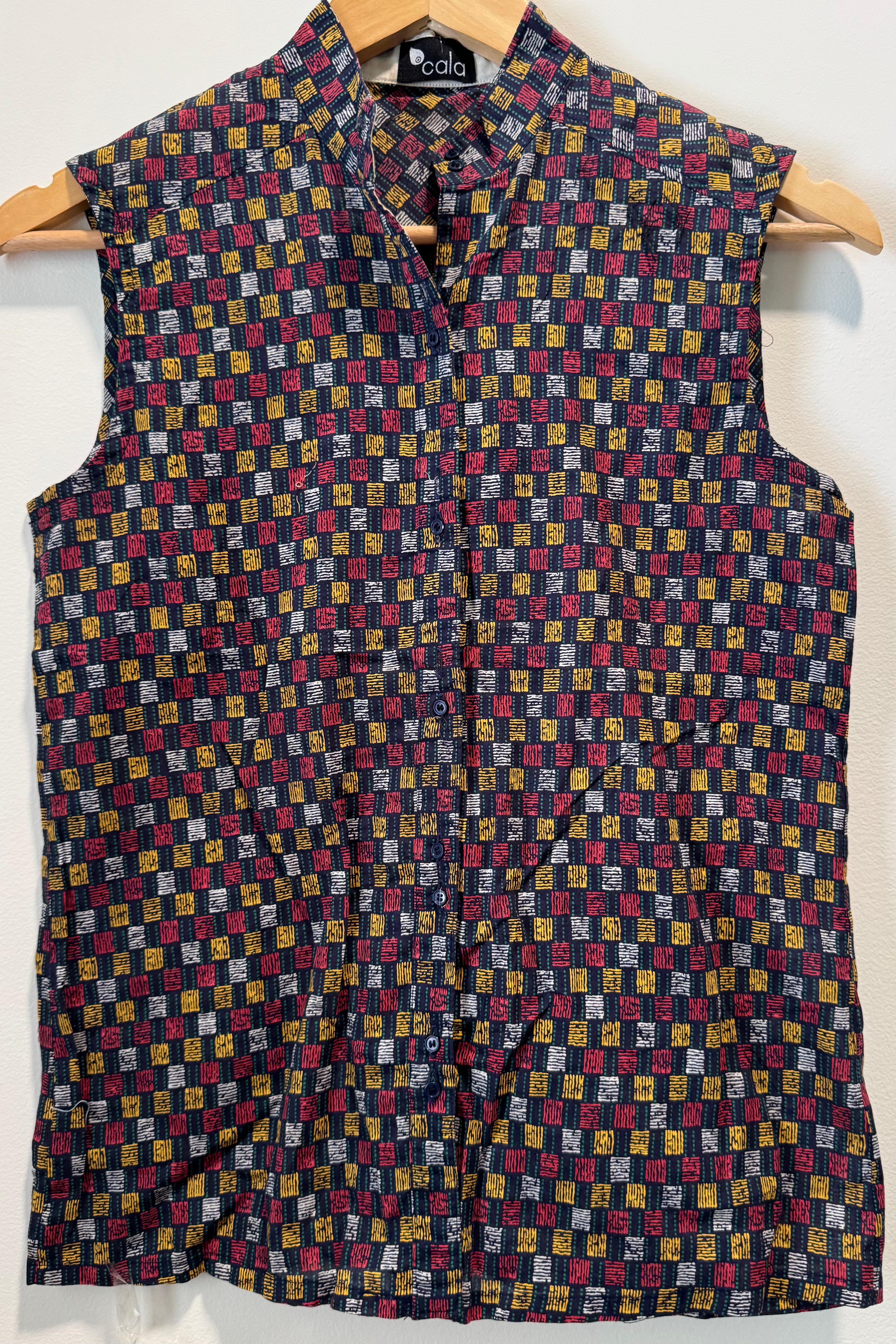 חולצת וינטג׳ שכבות ריבועים