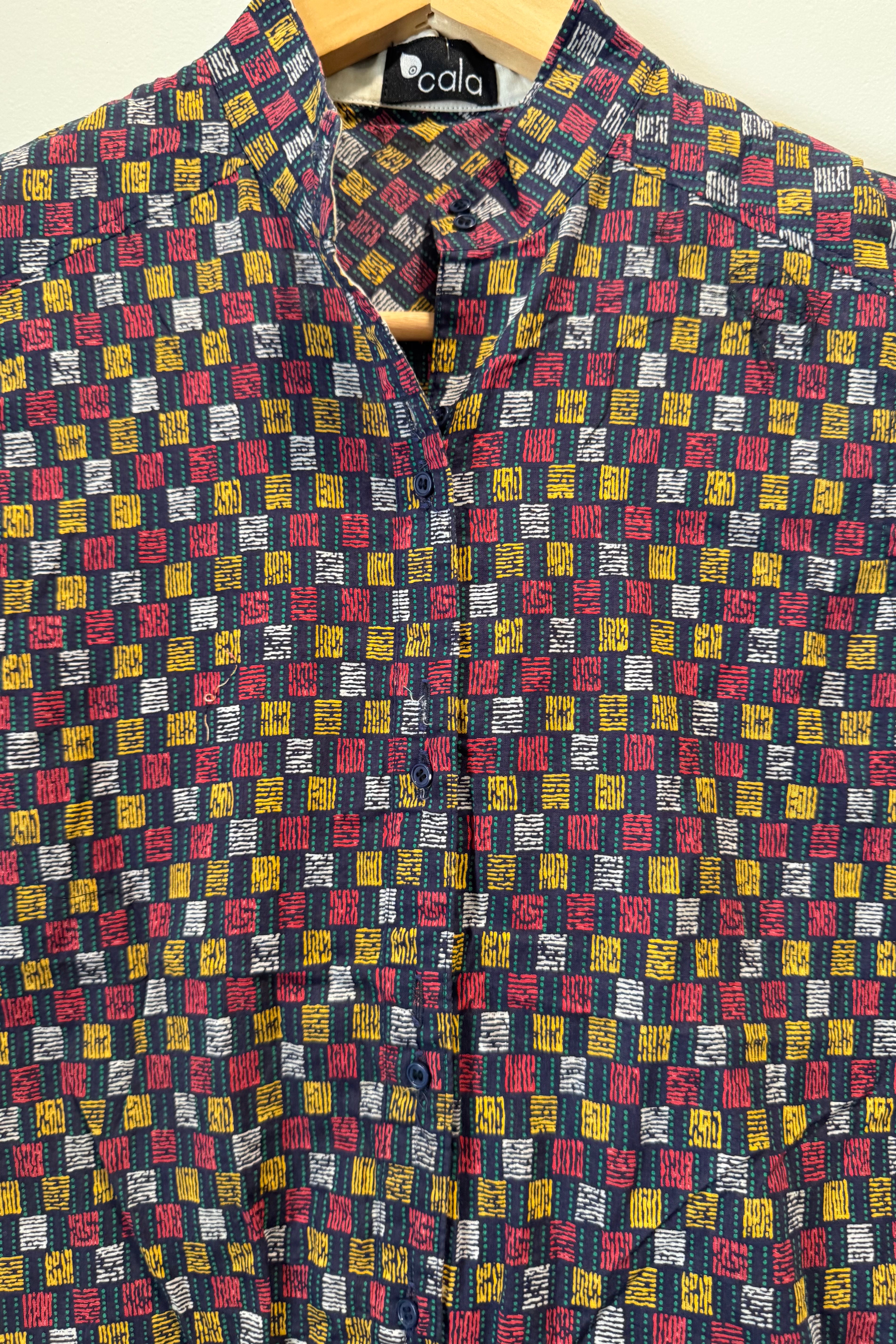 חולצת וינטג׳ שכבות ריבועים