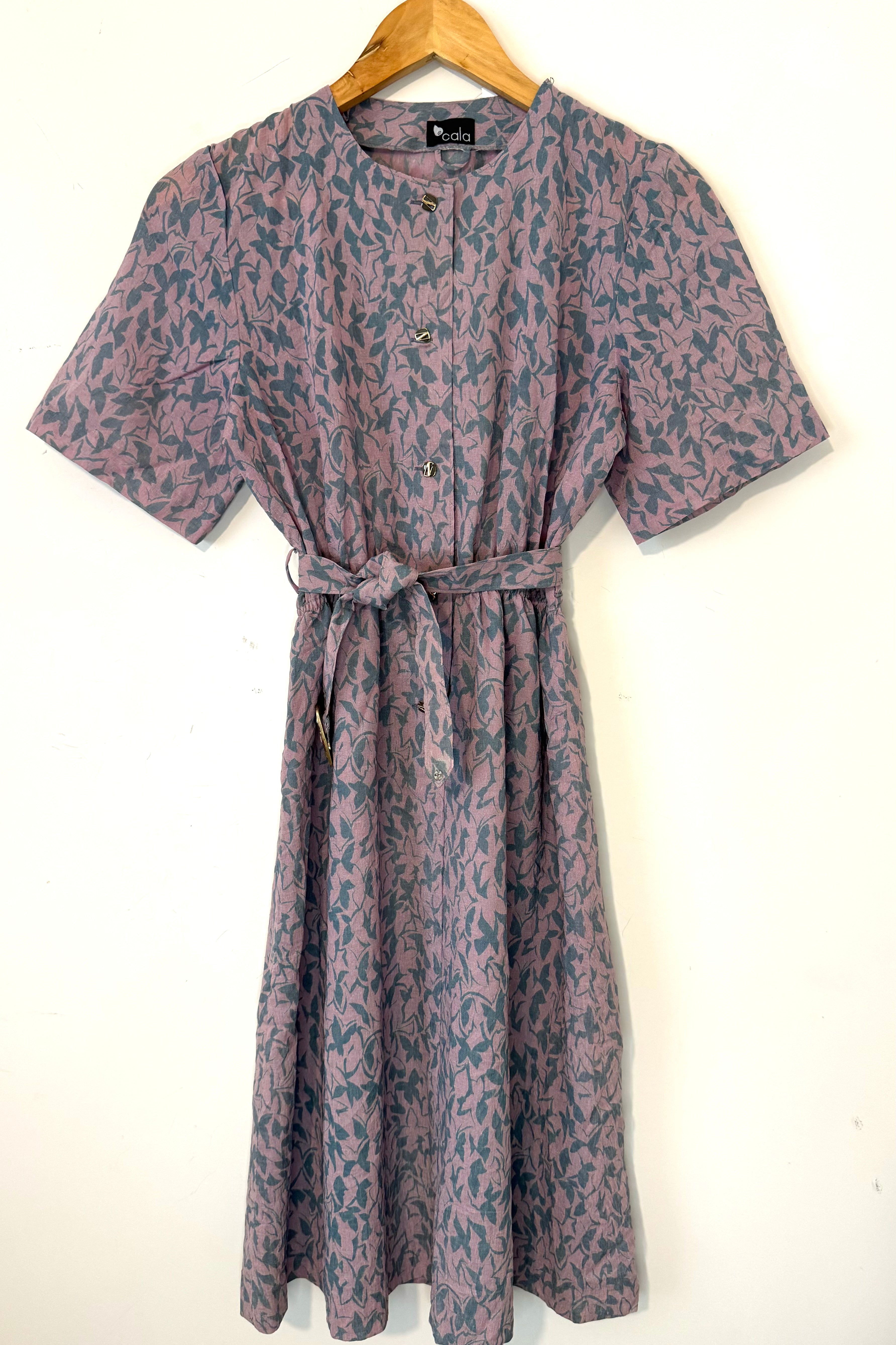 שמלת וינטג׳ פרפרים אפורים