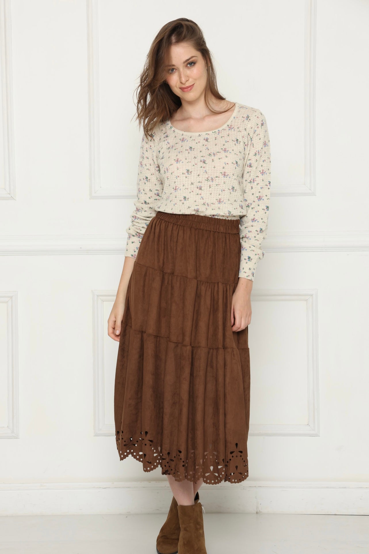 חצאית מקסי פיתוחים