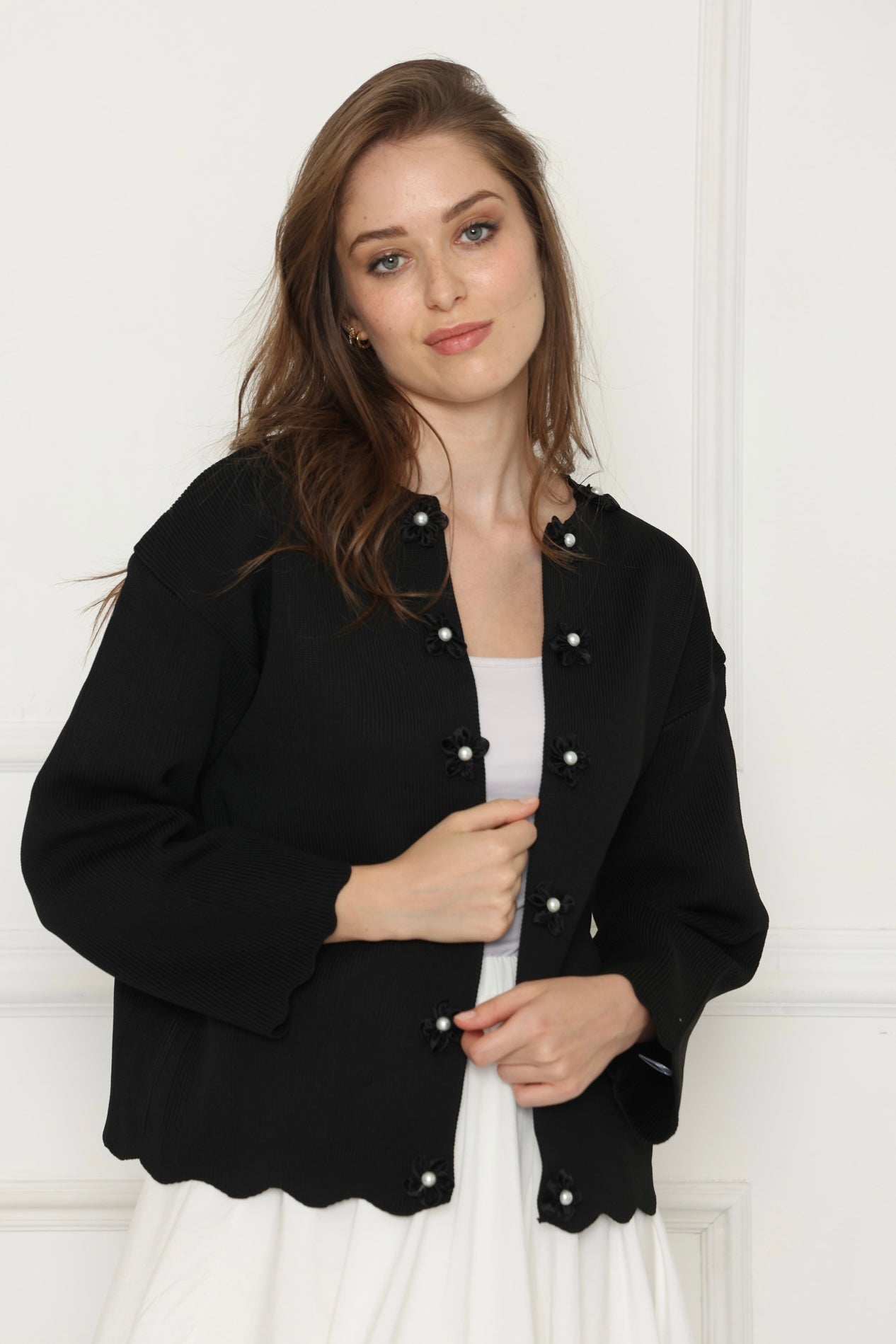 קרדיגן מסגרת חרוזים