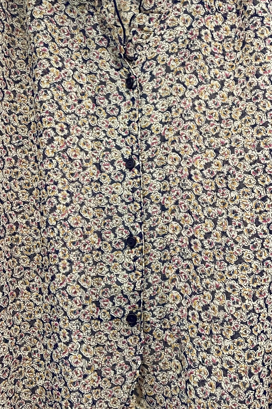חולצת וינטג' פרחים צפופים