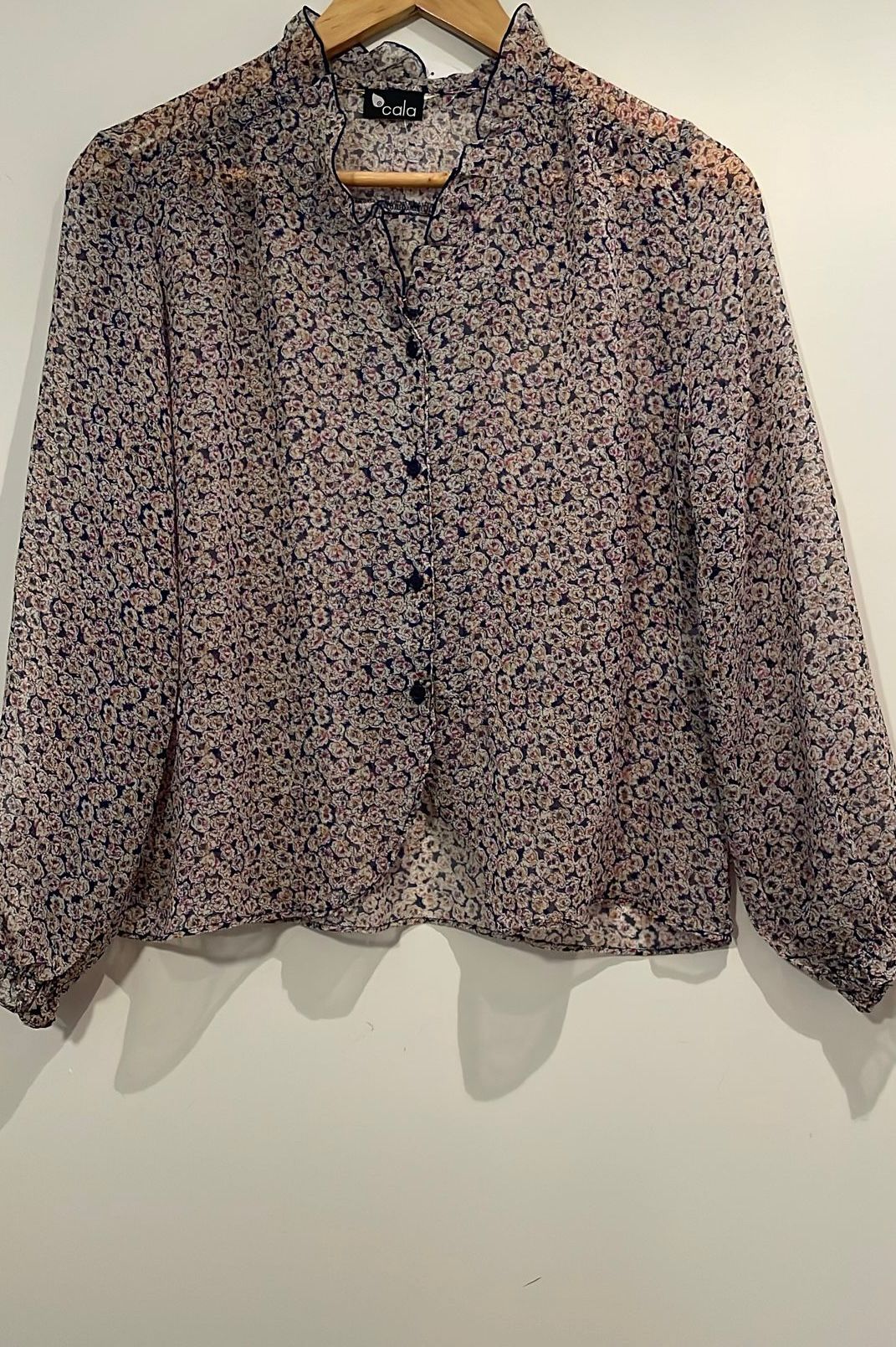 חולצת וינטג' פרחים צפופים