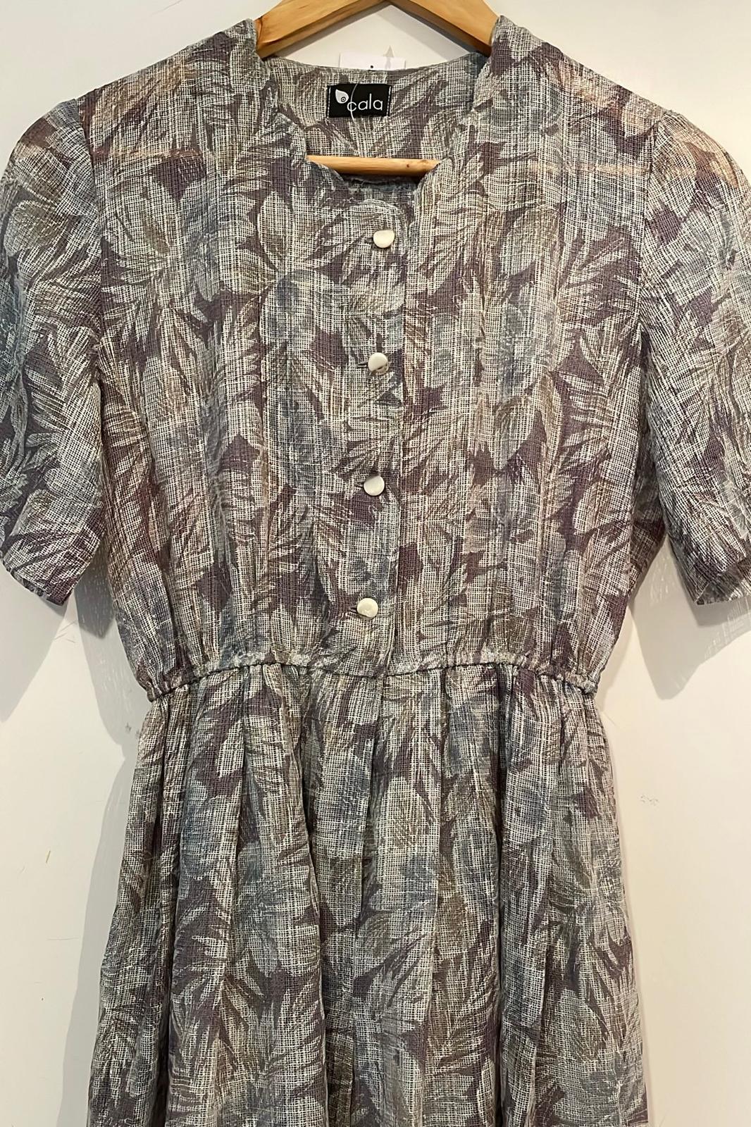 שמלת וינטג' עלים אפורים