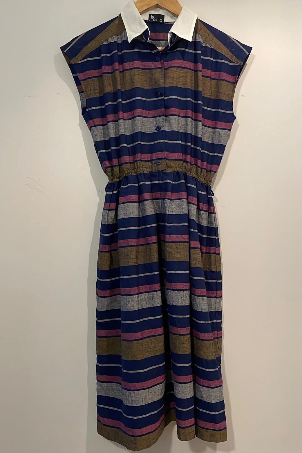 שמלת וינטג' פסים צבעוניים