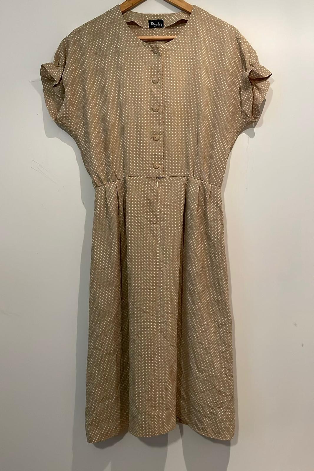 שמלת וינטג' מקסי נקודות