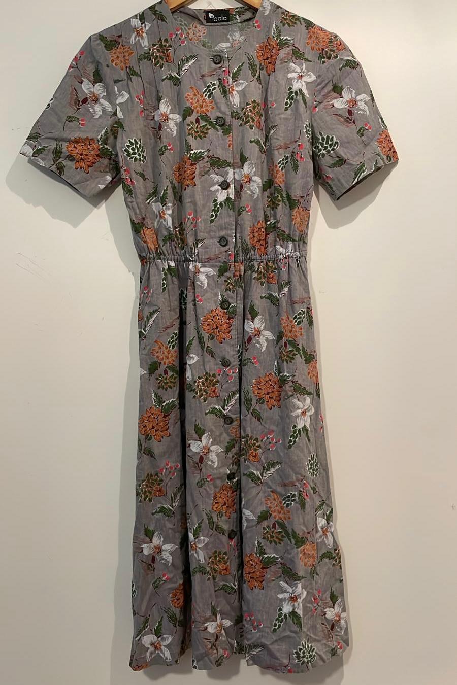 שמלת וינטג' פרחים כתומים