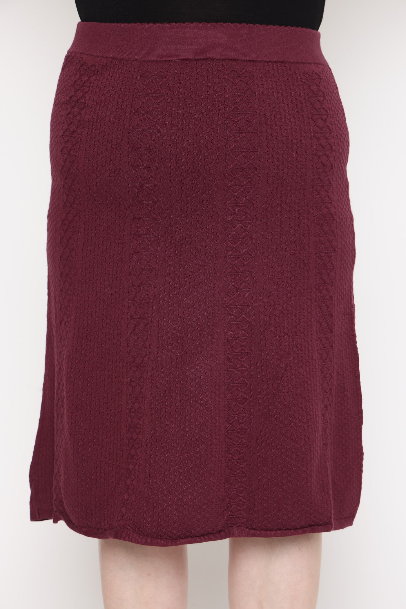 חצאית מידי טקסטורה צמר סגול