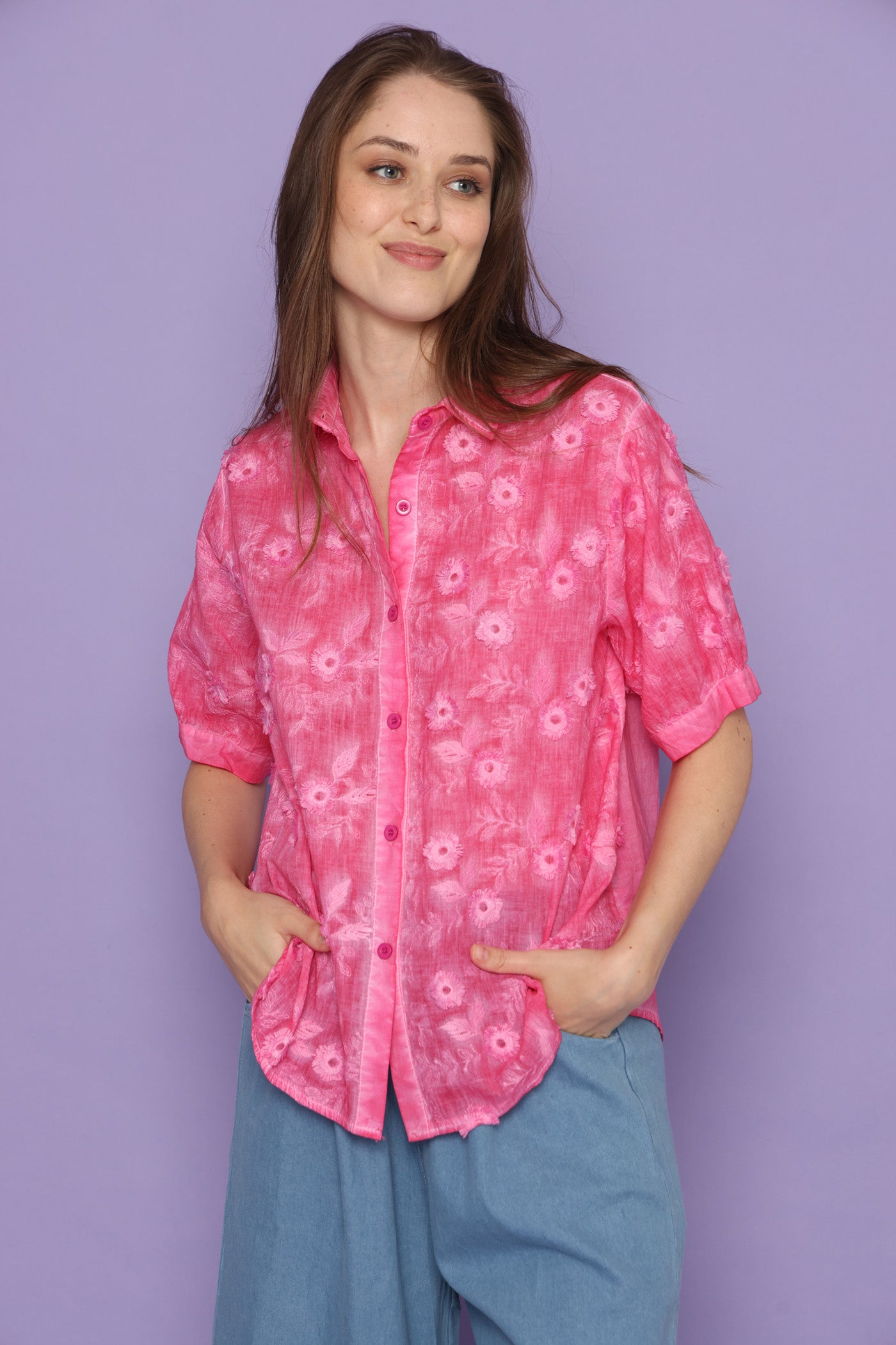 חולצת פרח ממשי