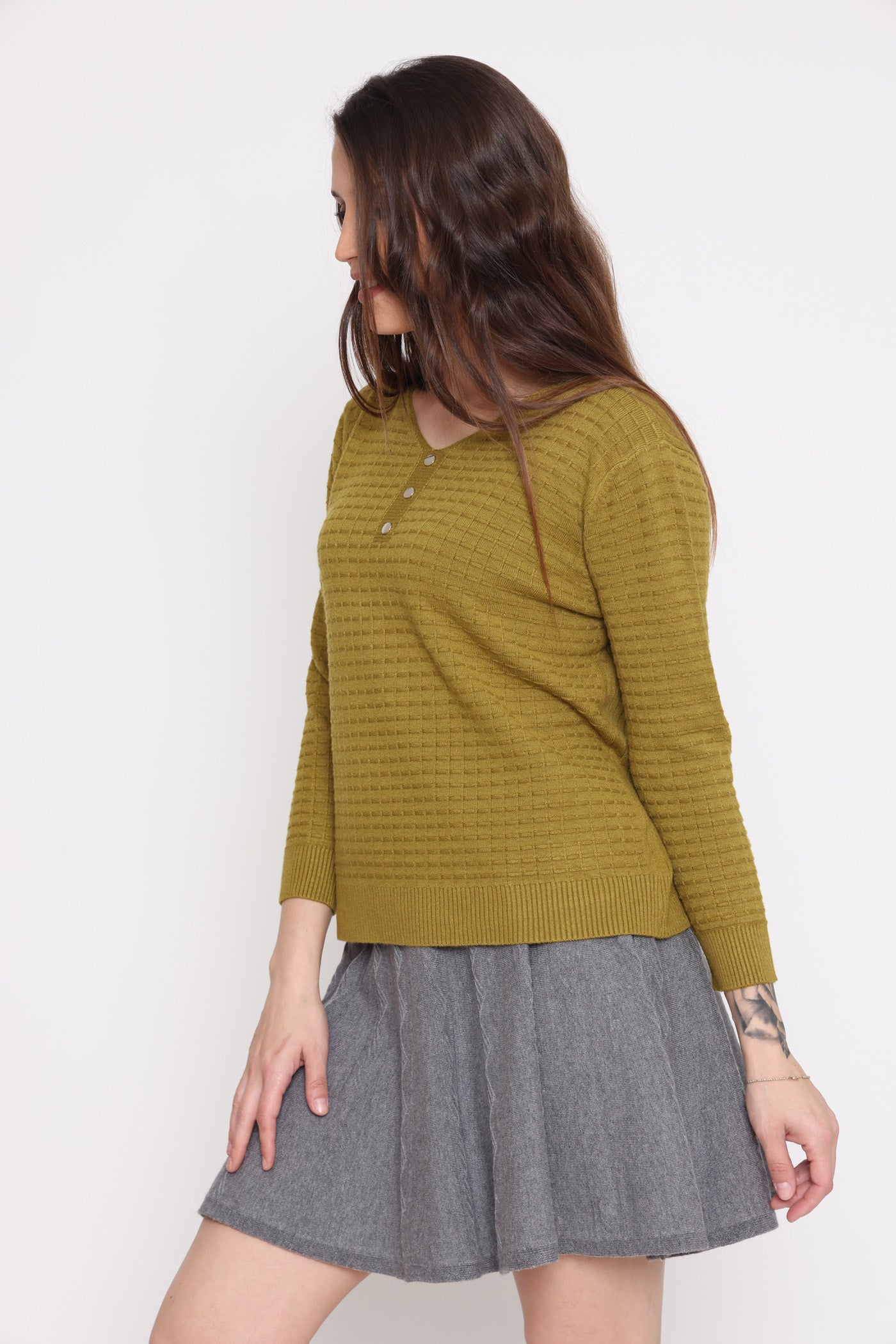 סריג כפתורים ופסים