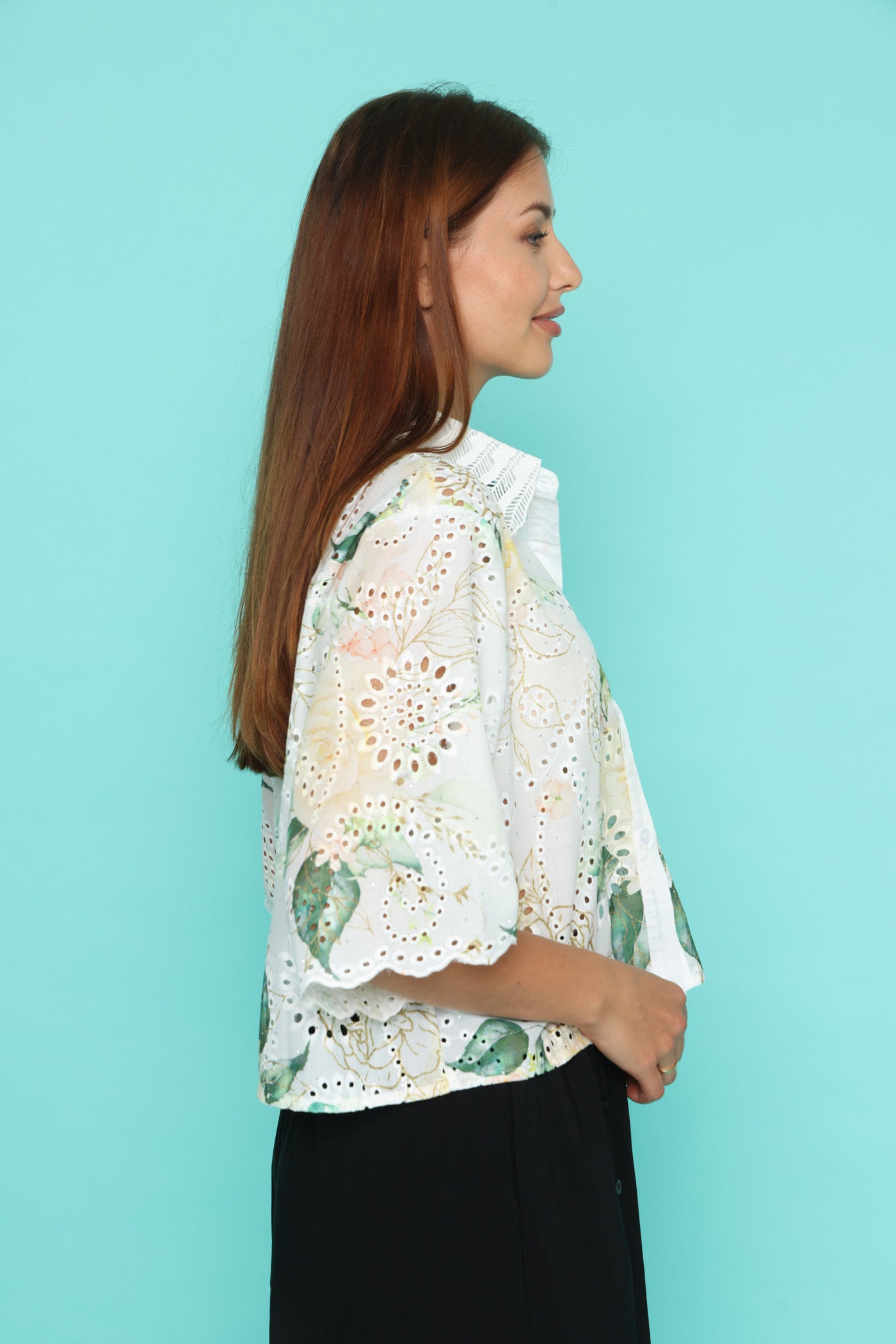 חולצת פרח לימוני