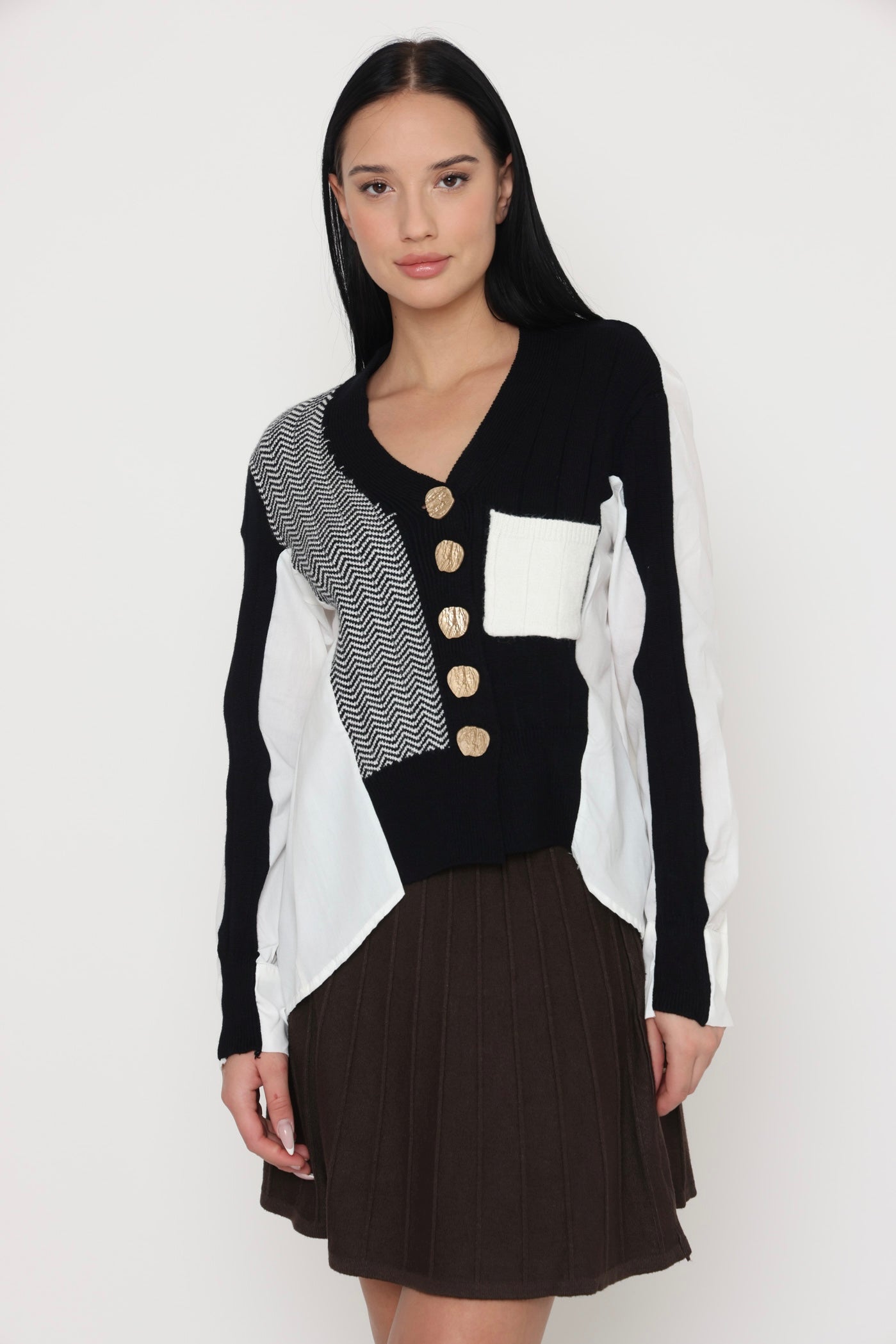 קרדיגן שילוב צבעי בסיס