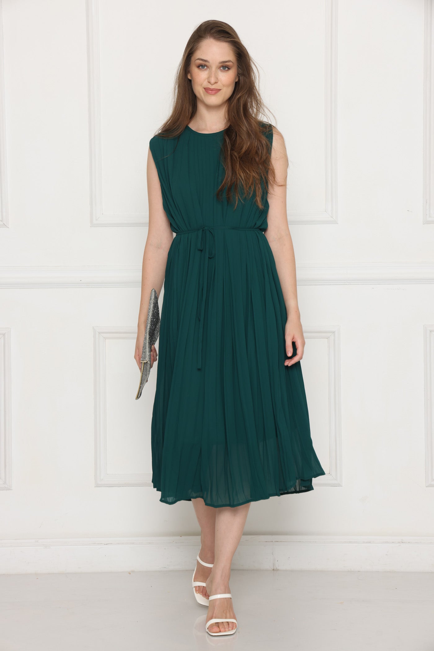 שמלת פליסה חלקה