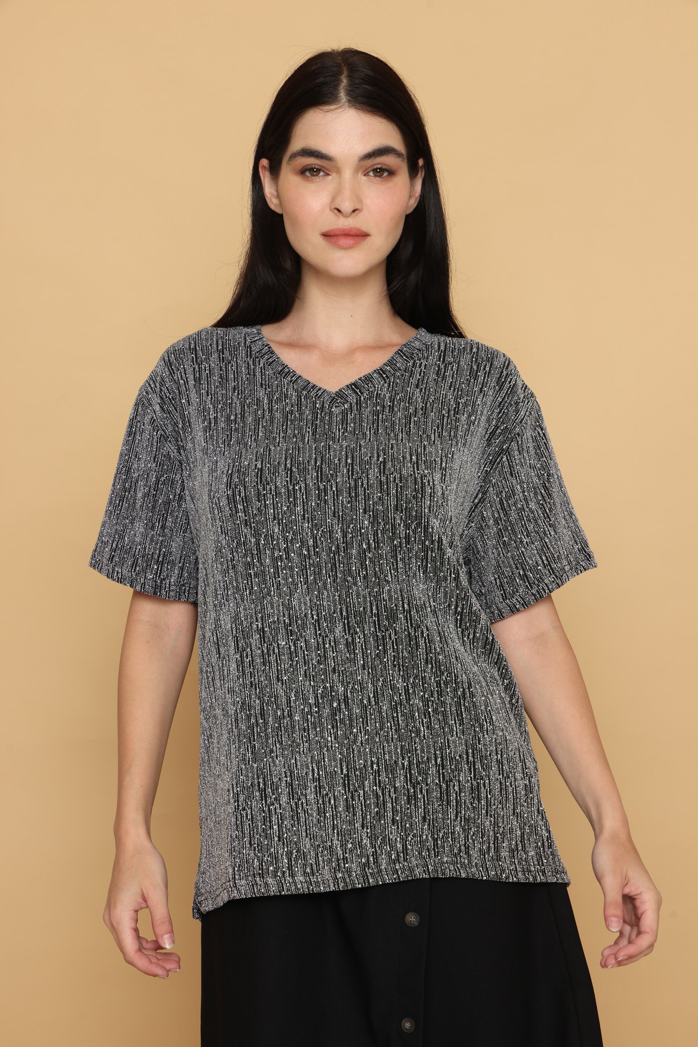 חולצת V כסופה