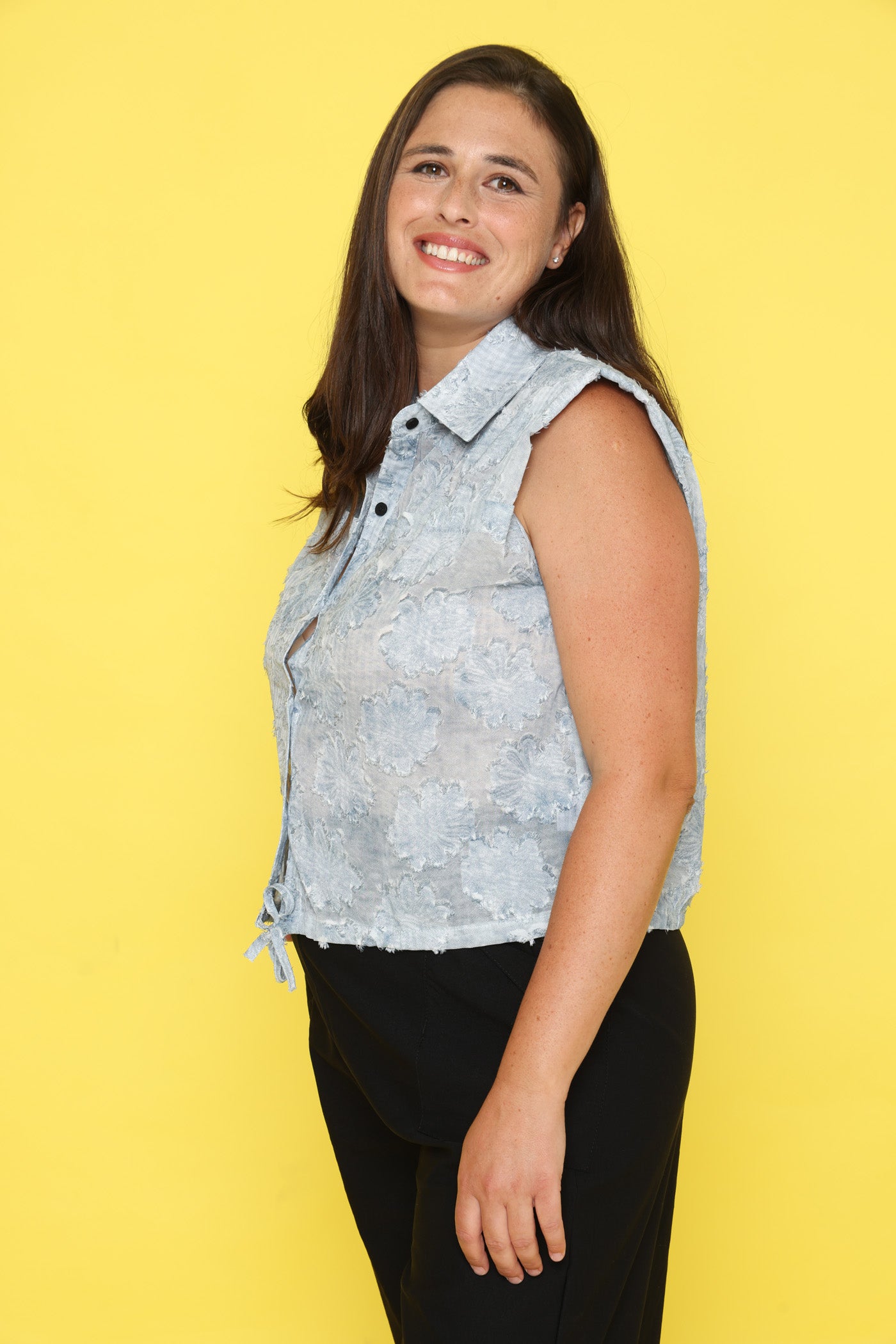 חולצת טקסטורת פרחים