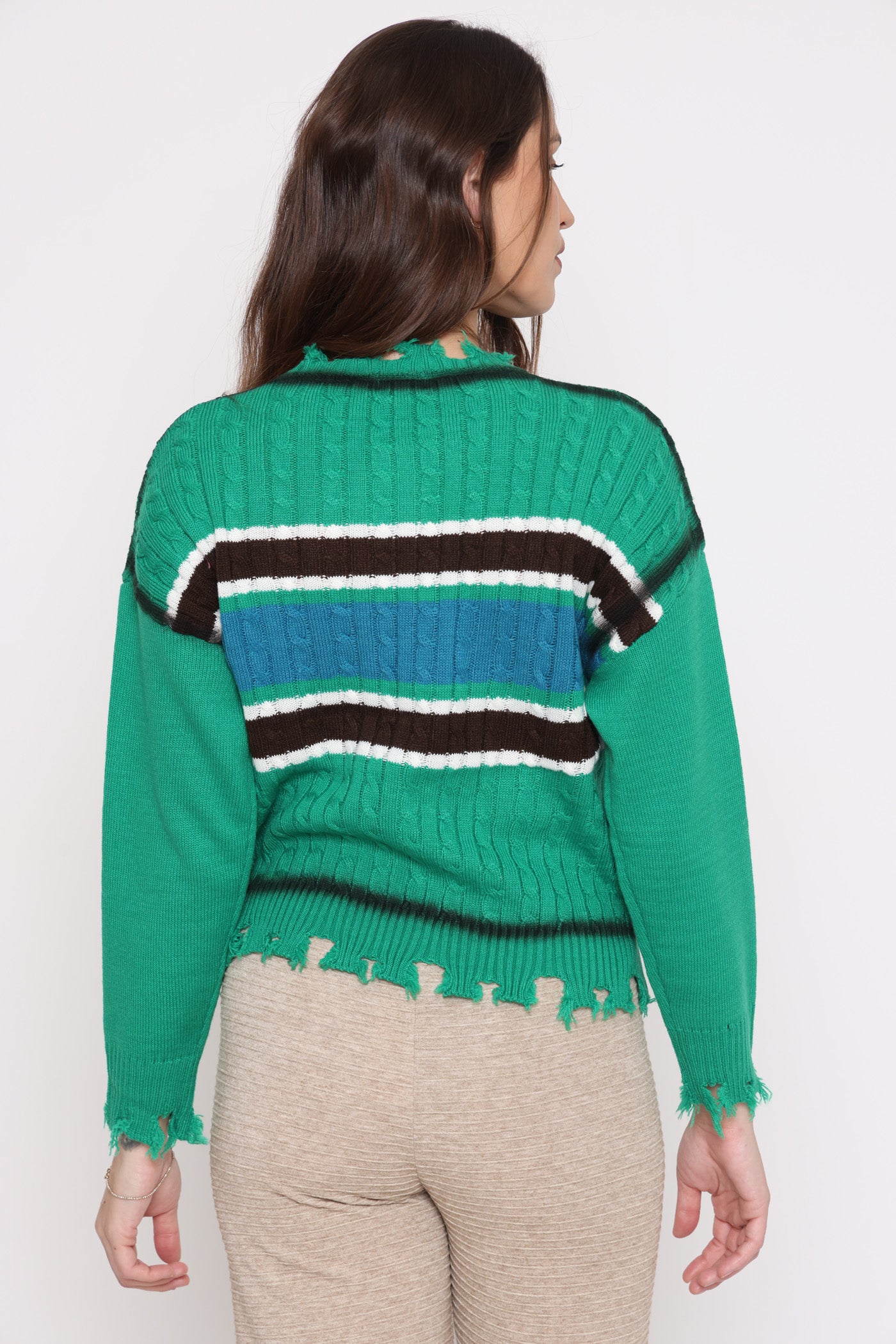 סריג מרכז 2 צבעים ירוק חורף