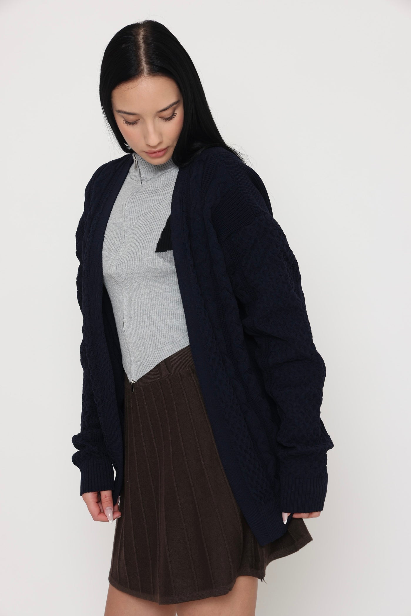 קרדיגן אריג כחול