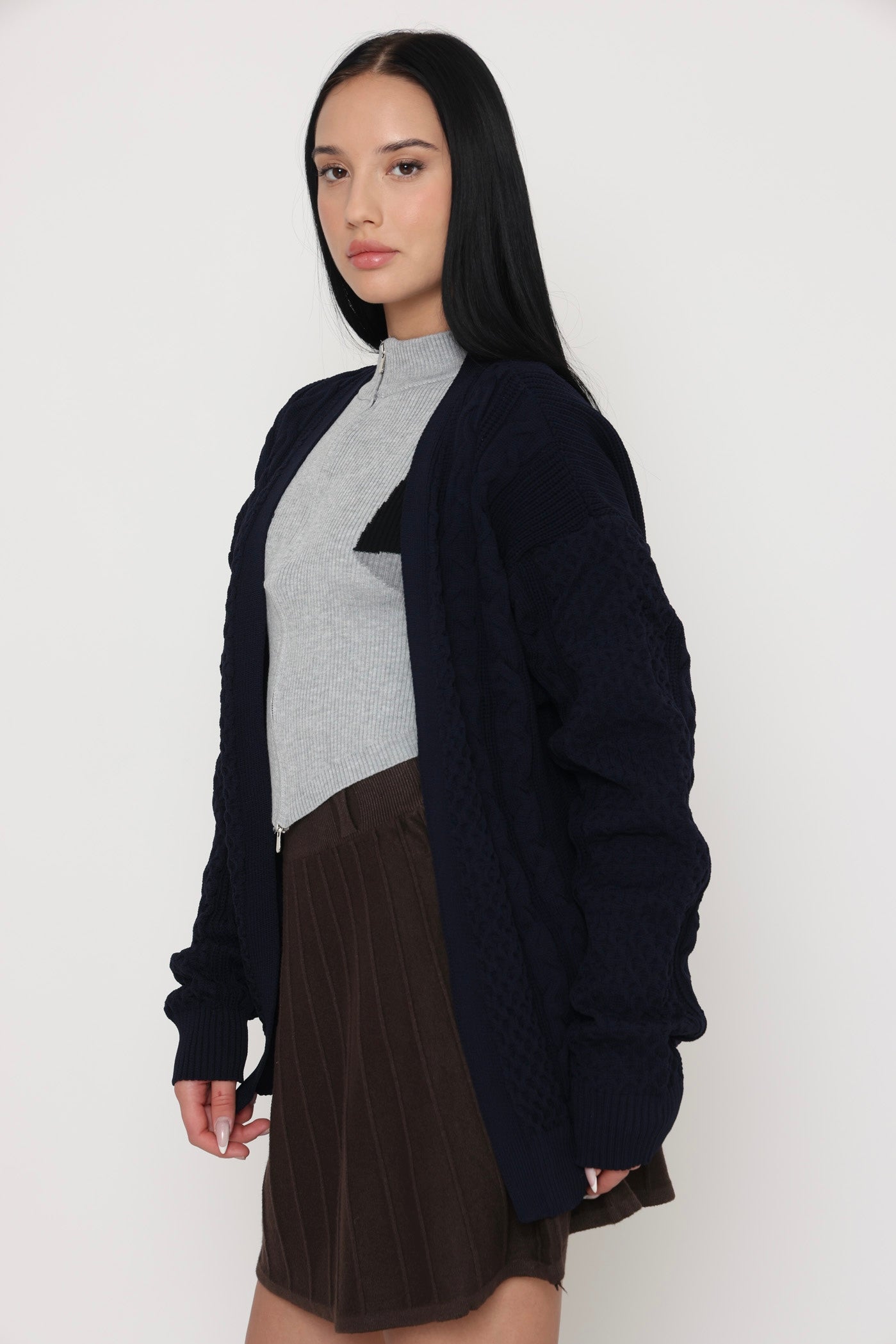 קרדיגן אריג כחול