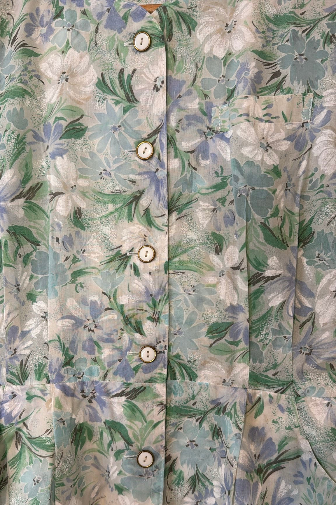 שמלת וינטג' פרחונית פסטלית ירוקה