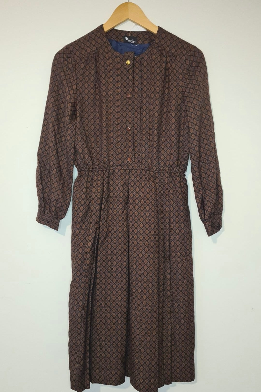 שמלת וינטג' ריבועים חומים