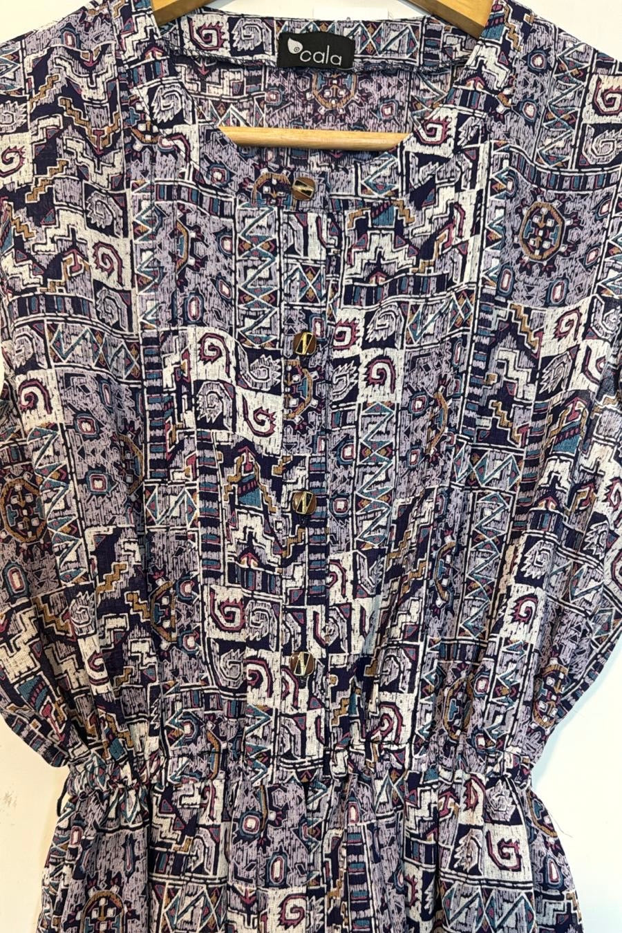 שמלת וינטג' הדפס משתנה מדרגות