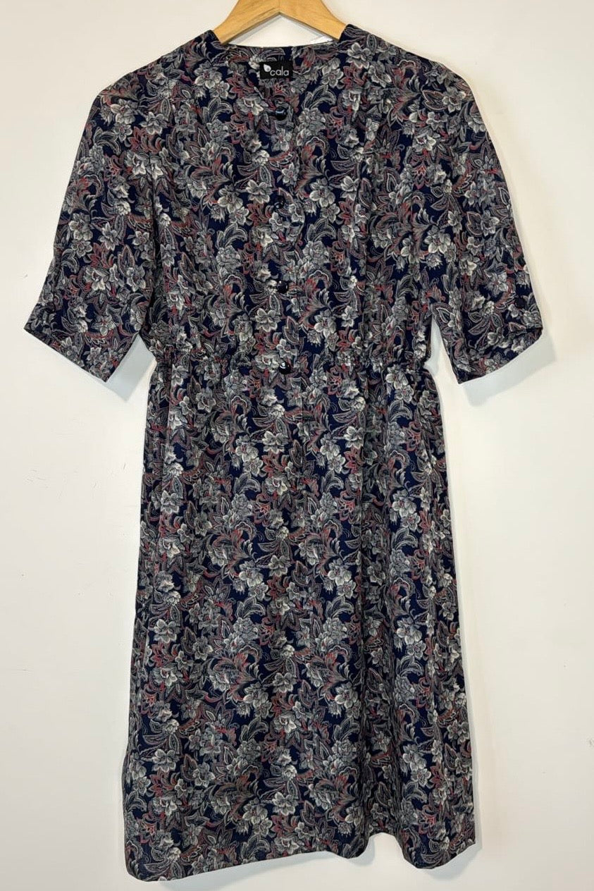 שמלת וינטג' פרחים גאומטרים